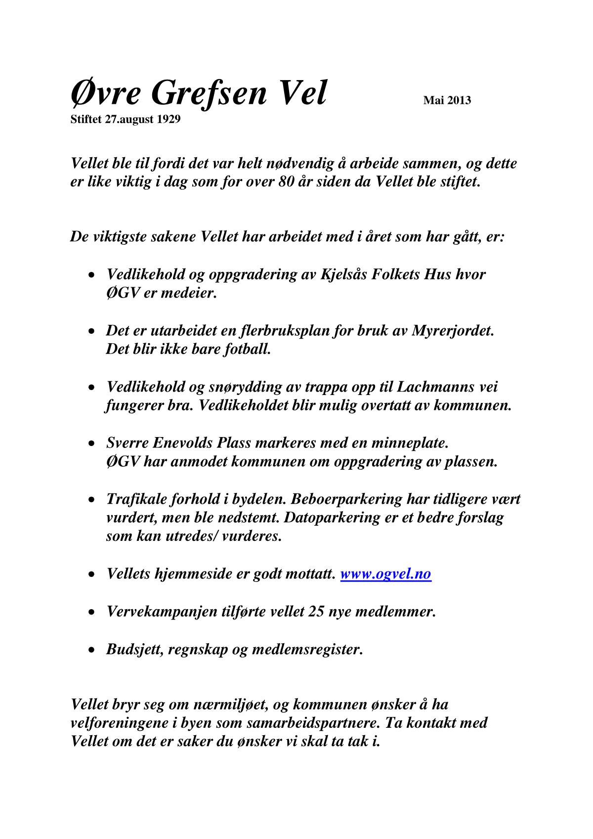 Årsmelding for 2012 (utgitt juni 2013), side 1 av 12